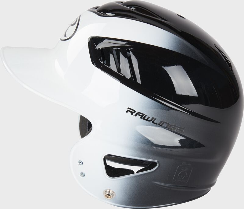 Left side of a black/white Coolflo youth helmet - SKU: RCFH