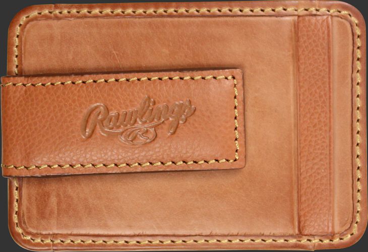 The money clip on a tan Rawlings Bases Loaded magnetic money clip - SKU: RW80002-204