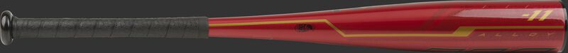 UTZQ11 Rawlings USSSA -11 Quatro Pro bat with a red barrel and gold accents