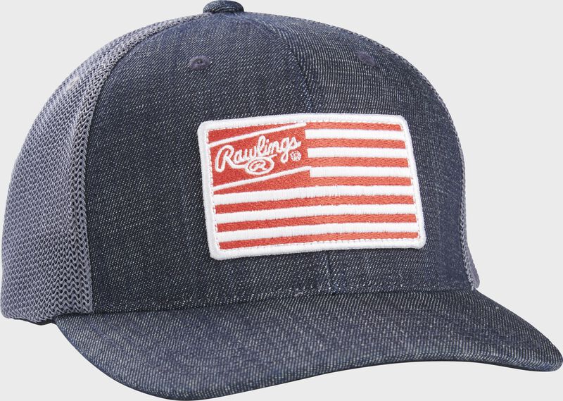 A Rawlings Denim Mesh Snapback Hat - SKU: RSGDH-N