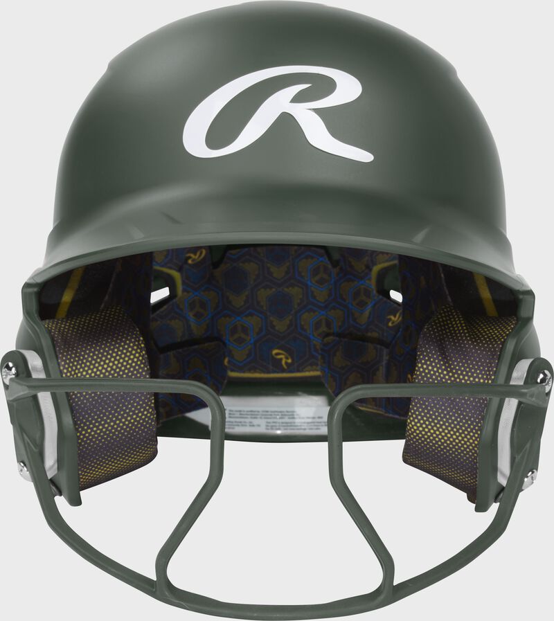 Rawlings Mach Hi-Viz Fastpitch Batting Helmet, Dark Green, Junior