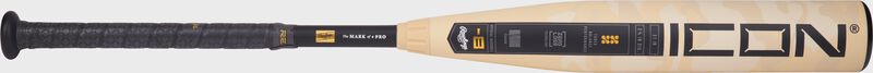 Side image of a Rawlings Icon -8 USA Baseball bat with the Icon logo on the barrel