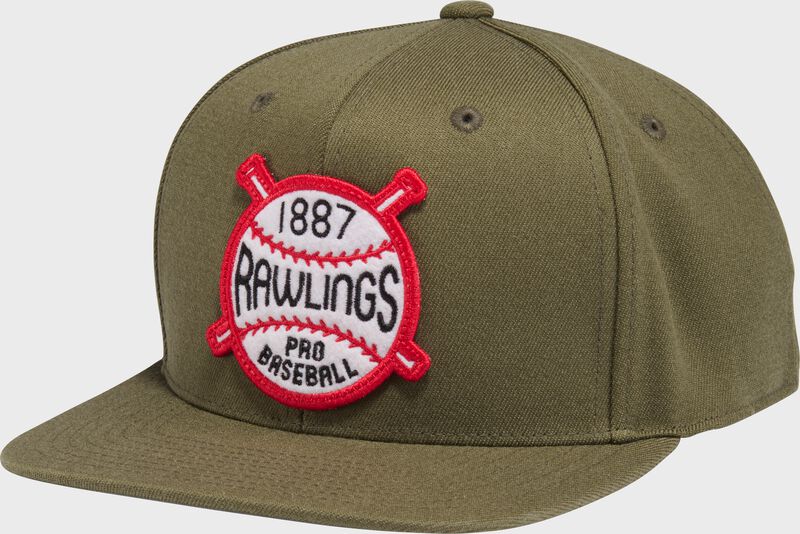 Rawlings Buck Green Vintage Flat Bill Snapback Hat
