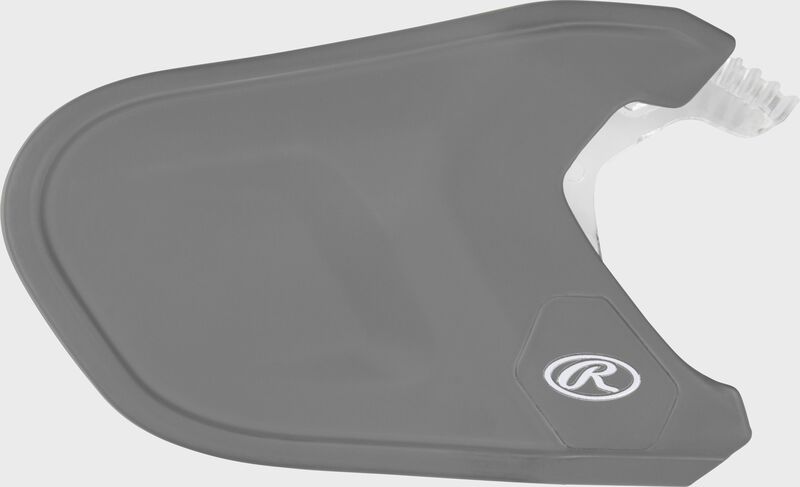 A silver Mach Adjust EXT batting helmet extension - SKU: ADJEXT-SIL7 loading=