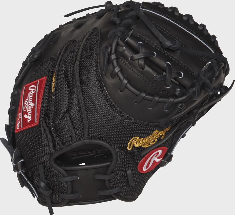 PROYM4 Yadier Molina Game Day model catcher's mitt with a black mesh back