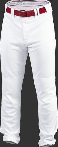 Front of Rawlings White Adult Premium Straight Baseball Pant - SKU #PPU140
