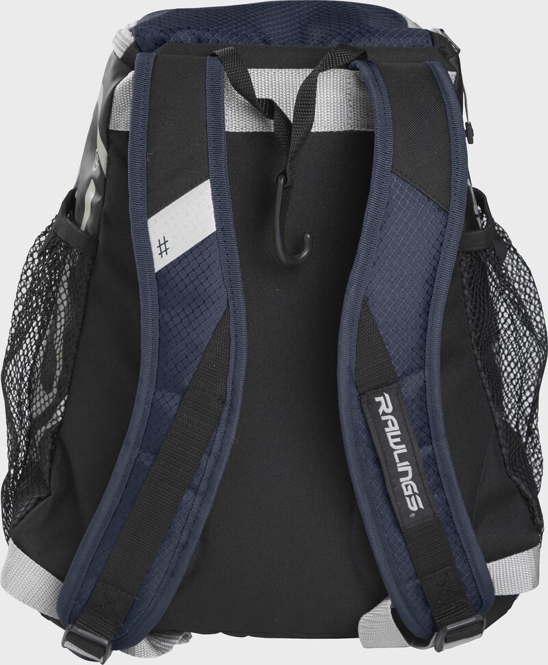 Rear view of a Navy Rawlings Youth Players Team Backpack | SKU:R400-N loading=