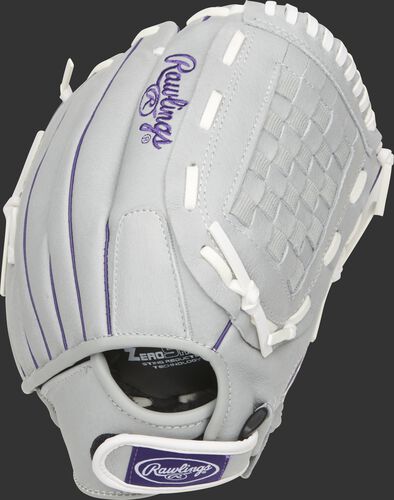 SCSB125PU 12.5-inch Sure Catch softball glove with a grey back and Velcro wrist strap