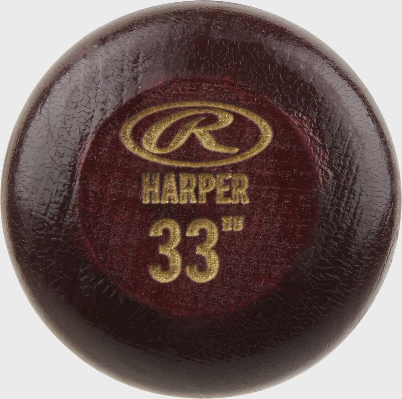 End cap view of a 2021 Bryce Harper Pro Label Wood bat - SKU: BH3PL image number null