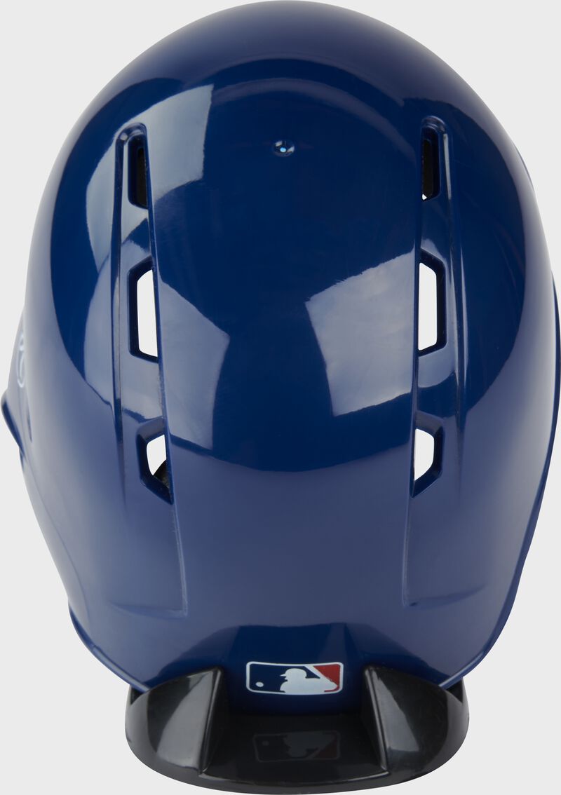 Back of a navy Red Sox mini replica helmet