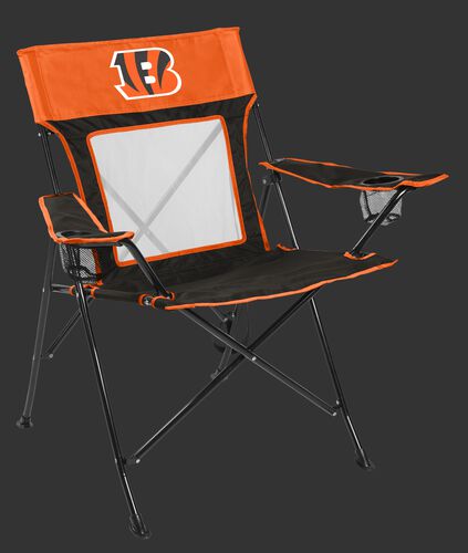 Front of Rawlings Orange and Black NFL Cincinnati Bengals Game Changer Chair With Team Logo SKU #00651063111