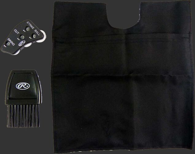 UBBD Black Umpire accessory set with a ball bag, home plate brush and 4-dial indicator SKU #UBBD