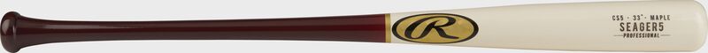 CS5PL Corey Seager maple wood bat with a white barrel and maroon handle