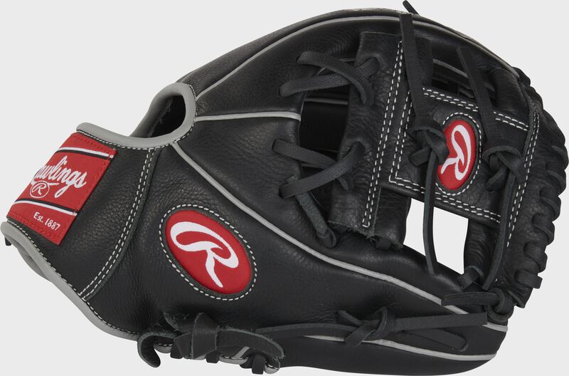 Thumb of a black Select Pro Lite 10.5" Carlos Correa youth infield glove with a black I-web - SKU: RSPL105CC