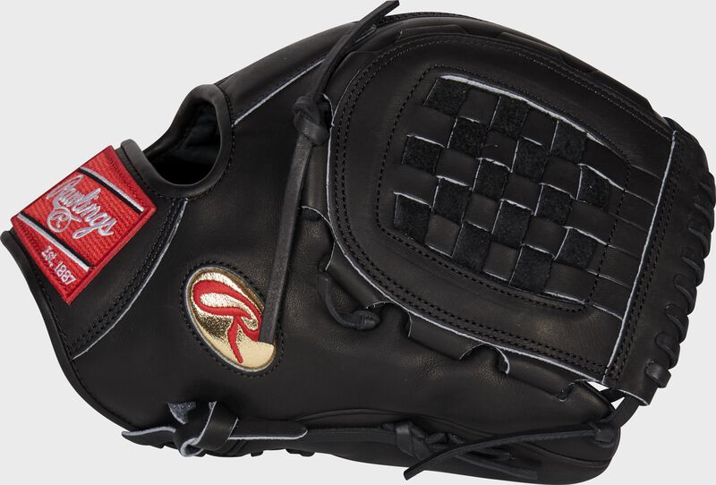 Thumb of a black 2023 exclusive Heart of the Hide 12" mesh infield/pitcher glove with a Basket web - SKU: PRO12-JV35