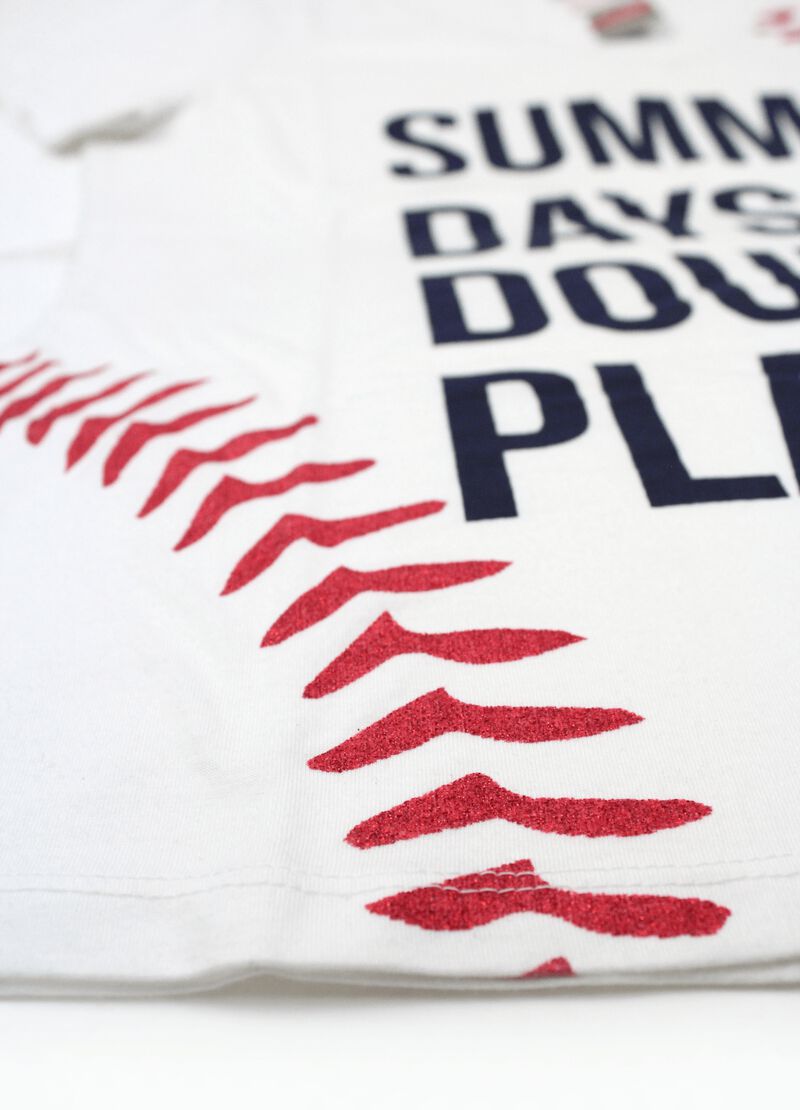 Left Side of Rawlings Women's Summer Days & Double Plays T-Shirt - SKU #RA30001-400