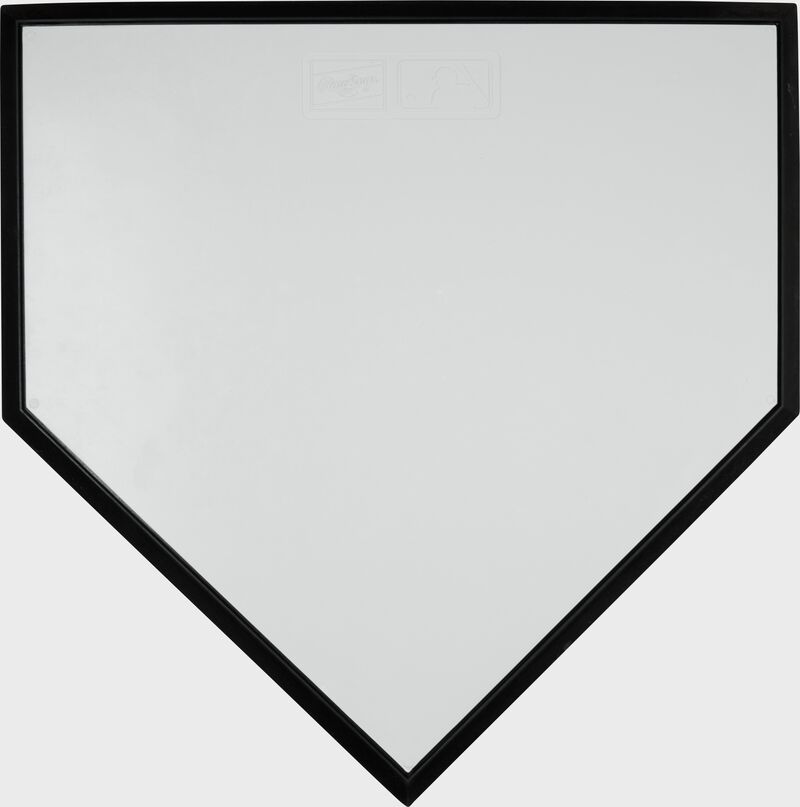 Top of a white Rawlings spiked home plate with a black edge - SKU: 12805000