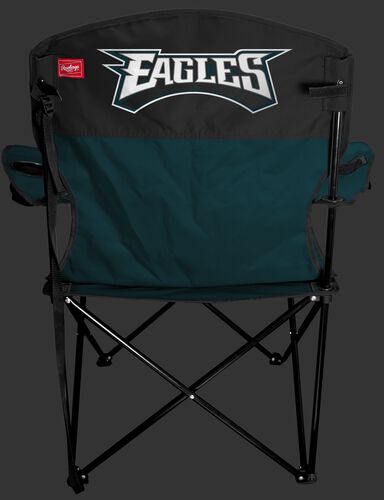 Back of Rawlings Green and Black NFL Philadelphia Eagles Lineman Chair With Team Name SKU #31021080111