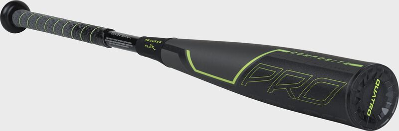 US9Q10 -10 Quatro Pro USA bat with a grey/black barrel green accents and grey/black grip