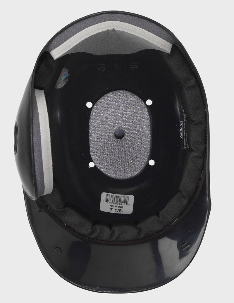 Inside padding of a black MPBHSL right-handed batter single flap batting helmet loading=