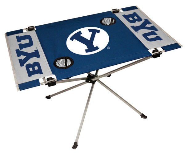Rawlings Blue and White NCAA BYU Cougars Endzone Table With Two Cup Holders, Team Logo, and Team Name SKU #04053008111