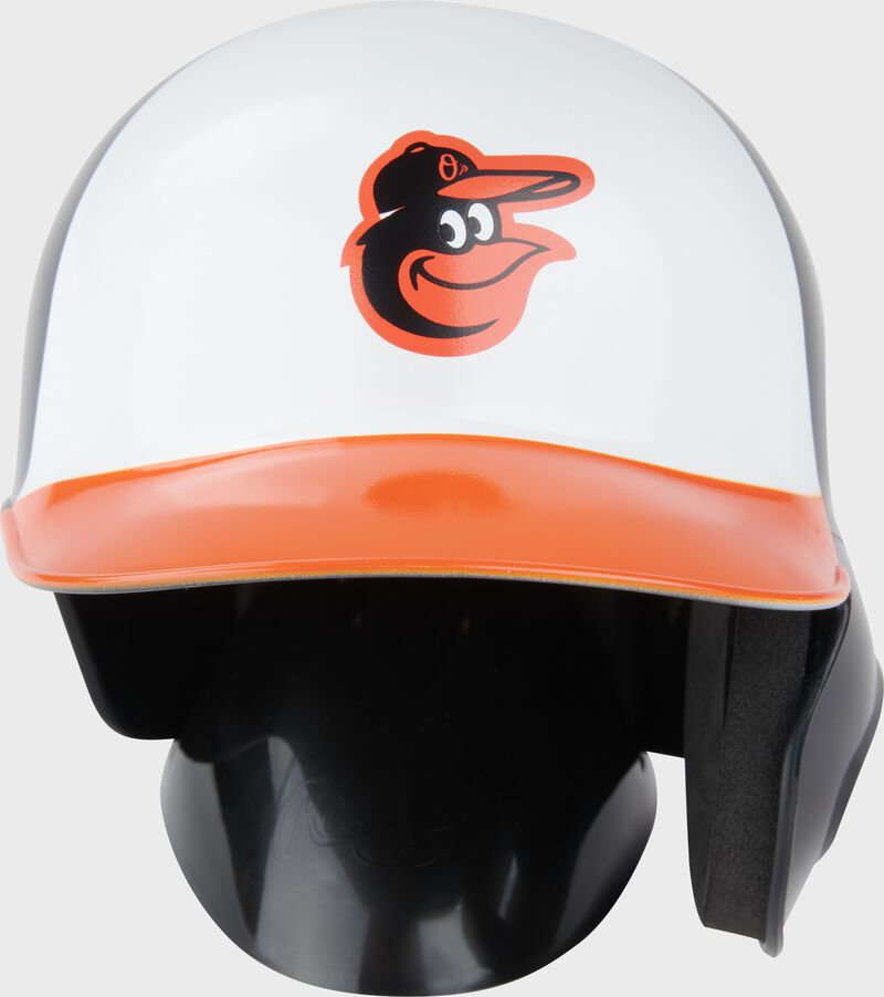 A white/orange/black Baltimore Orioles mini replica helmet