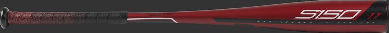 Barrel view of a red US9511 2019 5150 USA bat with black/white accents