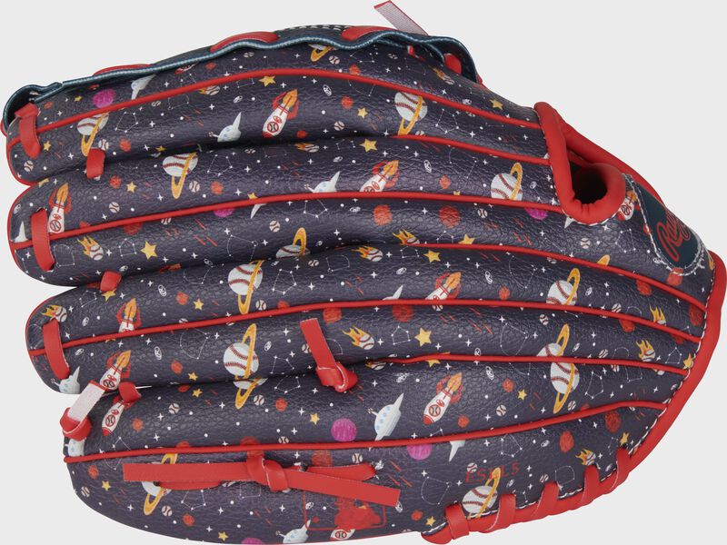 Navy/space print back of a 10" Players Series glove - SKU: RPL10N