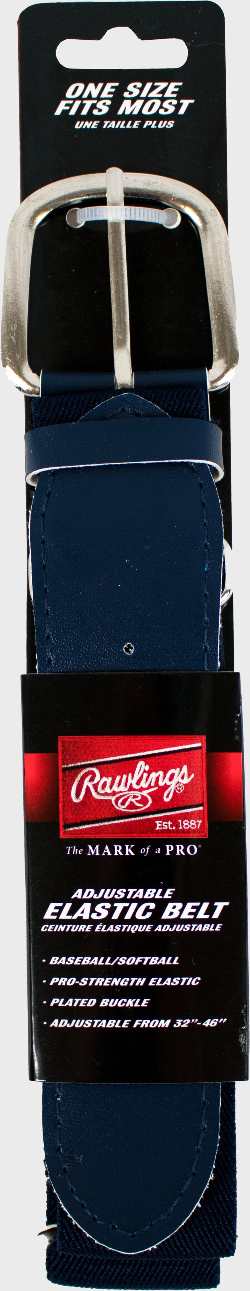 A navy adjustable elastic baseball belt - SKU: BLT
