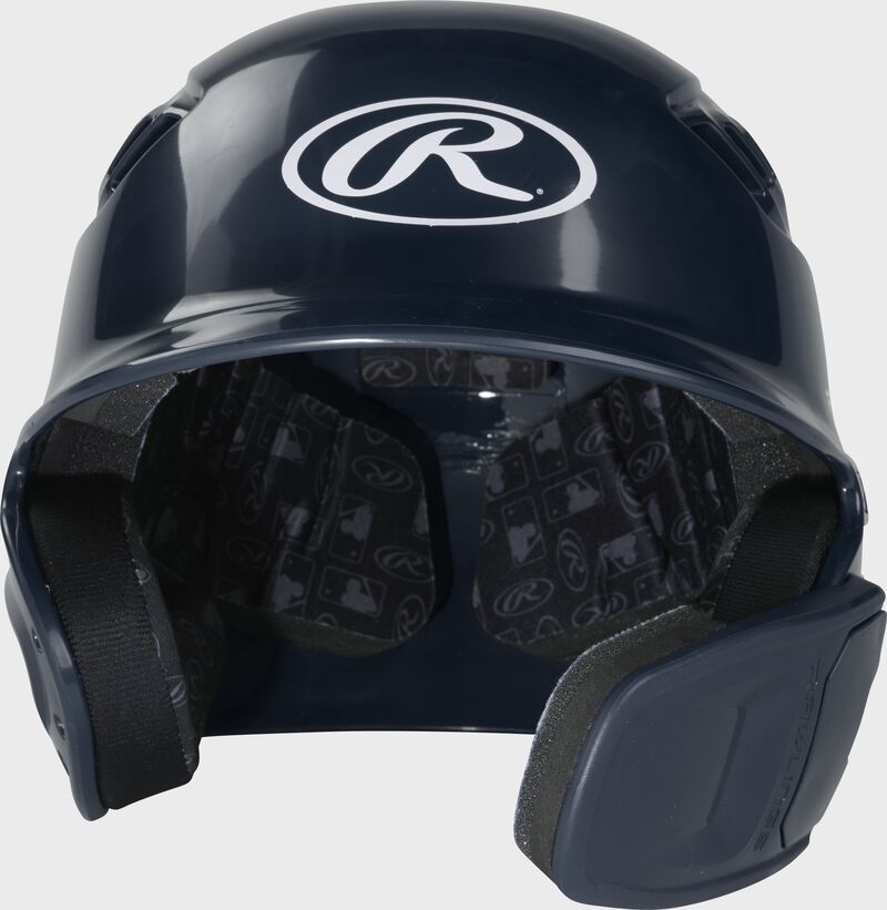 Front view of Navy R16 Reverse Clear Coat Batting Helmet | Junior & Senior - SKU: RSGR6R00 loading=