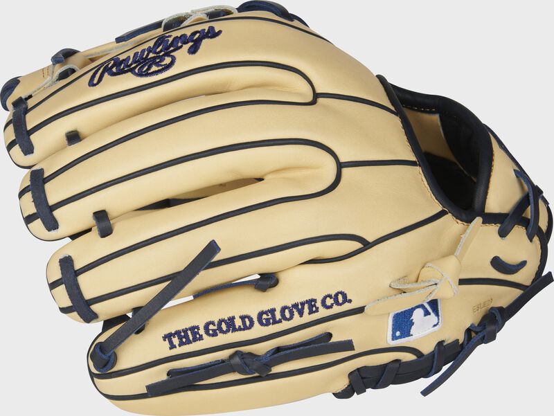 Camel back of a Rawlings HOH R2G 11.5-Inch ContoUR fit infield glove with the MLB logo on the pinky - SKU: PROR234U-2C loading=