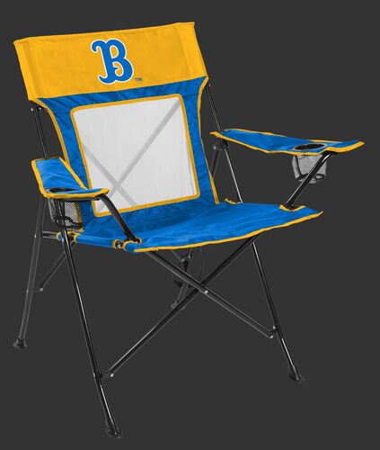 Front of Rawlings Blue and Yellow NCAA UCLA Bruins Game Changer Chair With Team Logo SKU #00643065111
