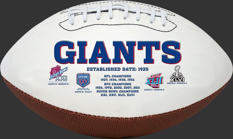 White NFL New York Giants Football With Team Name SKU #06541078811