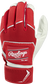Back of a scarlet 2022 workhorse batting glove with a red Rawlings patch - SKU: WH22BG-S image number null