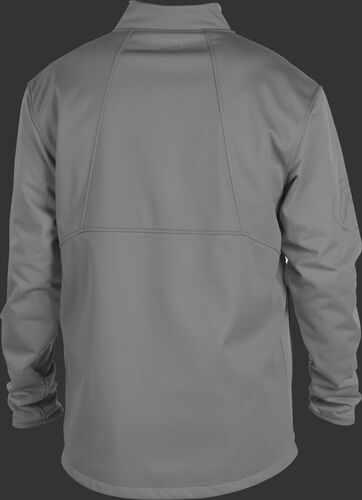 Back of a gray Rawlings mid weight Gold Collection jacket - SKU: GCMW2-BG