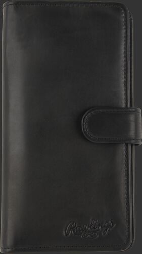 Rawlings Black Universal Magnetic Leather Phone Wallet With Brand Name and Strap SKU #RO90000-001