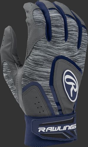 A grey 5150GBG-N Adult 5150 batting glove with a heather grey back and navy trim