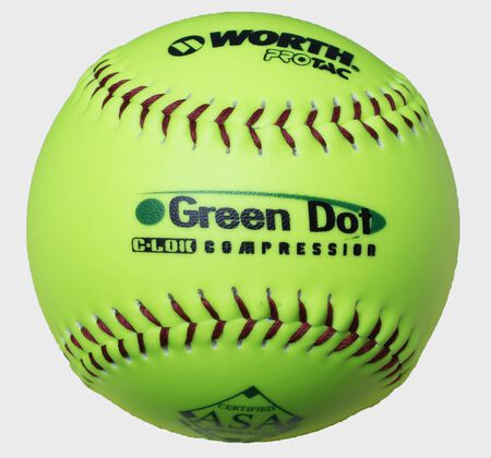 ASA / USA 11 in Green Dot Softballs (AHD11SY)