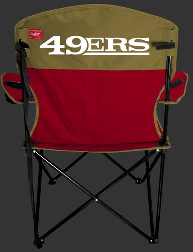 Back of Rawlings Gold and Scarlet NFL San Francisco 49ers Lineman Chair With Team Name SKU #31021084111