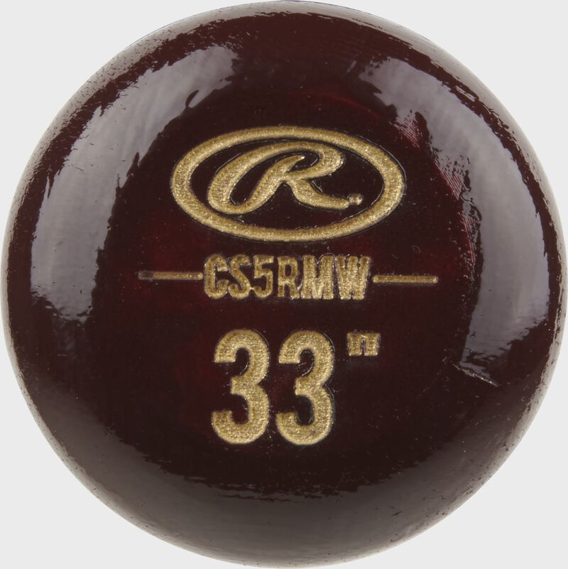 End cap view of a 2021 Big Stick Elite CS5 Maple Wood bat - SKU: CS5RMW