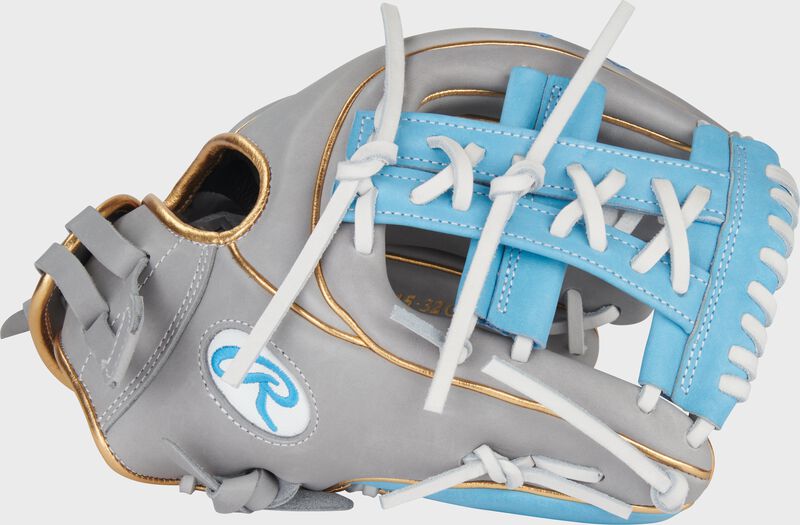 Thumb of a gray/Columbia blue Liberty Advanced 11.75-inch Fastpitch Softball Glove loading=