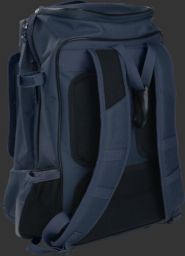 Left back view of a navy R701 training bag with navy shoulder straps
