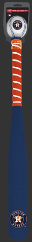 Front of Rawlings Houston Astros Foam Bat and Ball Set in Team Colors With Team Name and Logo On Front SKU #01860002111