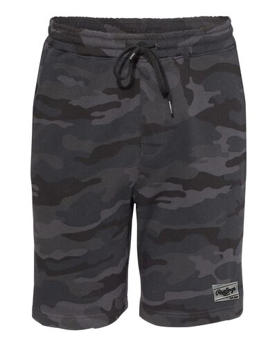 Black camo Rawlings men's fleece shorts - SKU: RSGFS-B/HC
