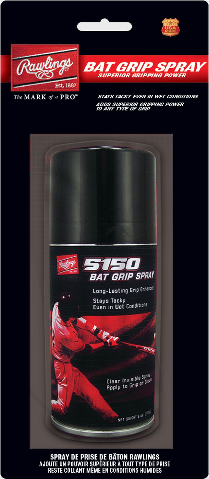 Rawlings Black 5150 Bat Grip Spray | SKU:BGS