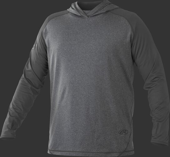 Front of Rawlings Dark Shadow Youth Hurler Lightweight Hoodie - SKU #YHLWH-GR/B-88