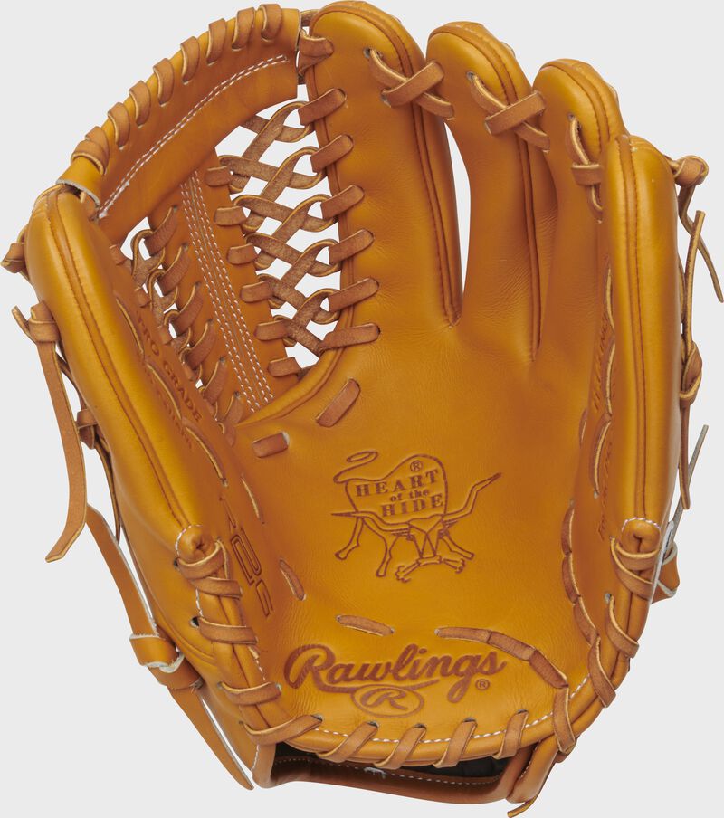 Shell palm view of tan 2021 Heart of the Hide R2G 11.75-inch infield/pitcher's glove