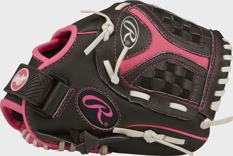 ST1000FPP Storm 10-inch infield glove with a black thumb and black/pink Funnel web