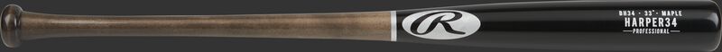 BH34PL Bryce Harper Maple wood bat with a black barrel and brown handle
