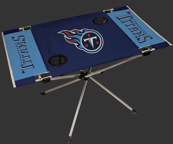 Rawlings Navy and Blue NFL Tennessee Titans Endzone Table With Two Cup Holders, Team Logo, and Team Name SKU #03391069111